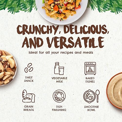 Vista 58 de Snack The True Organic Brasil Nuts 15 oz – Crudos y sin sal – Kosher – Saludables ricos en proteína vegetal – Cosechados en la selva amazónica