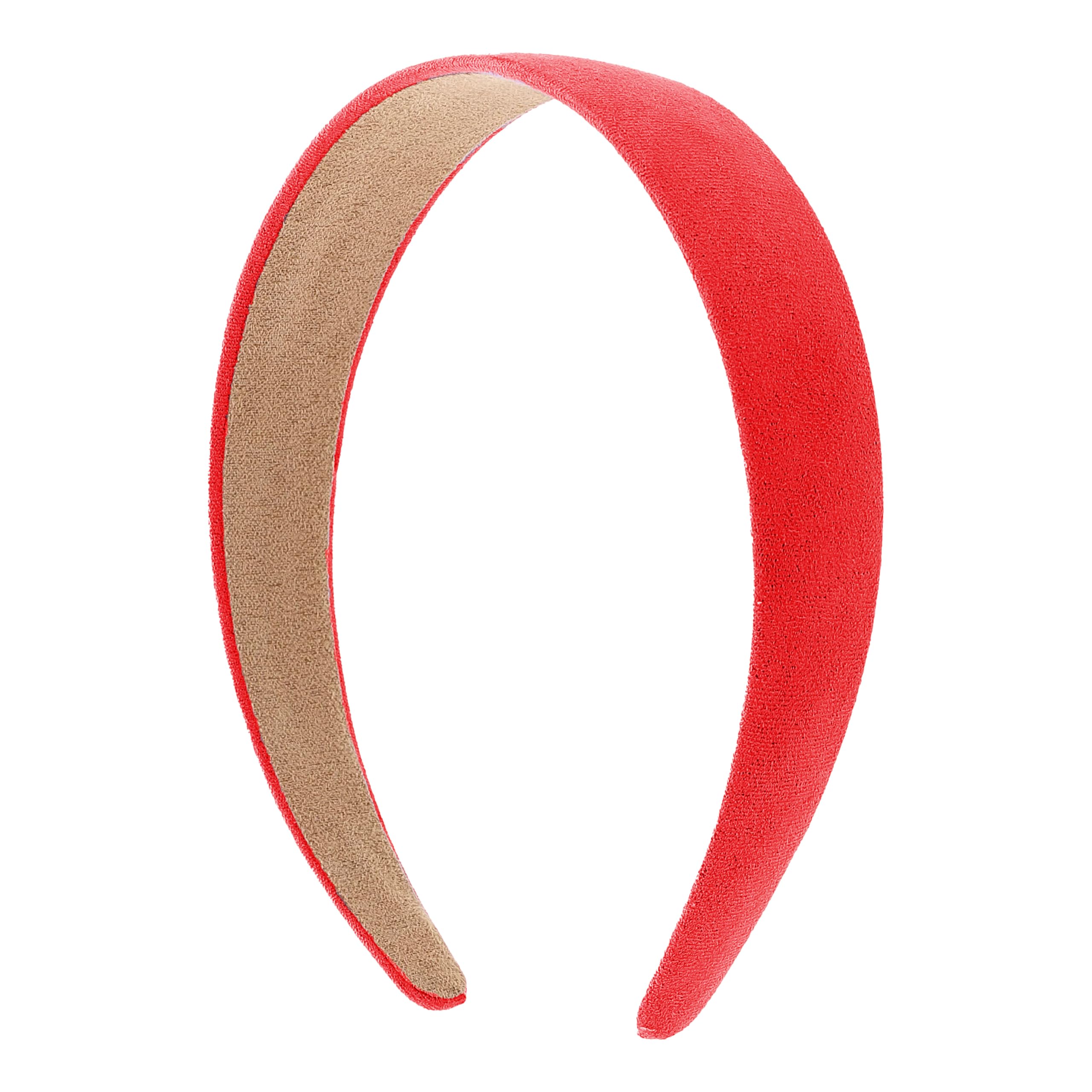 Motique Accessories 1 Inch Wide Suede Like Headband Solid Hair band for Women and Girls (Red)