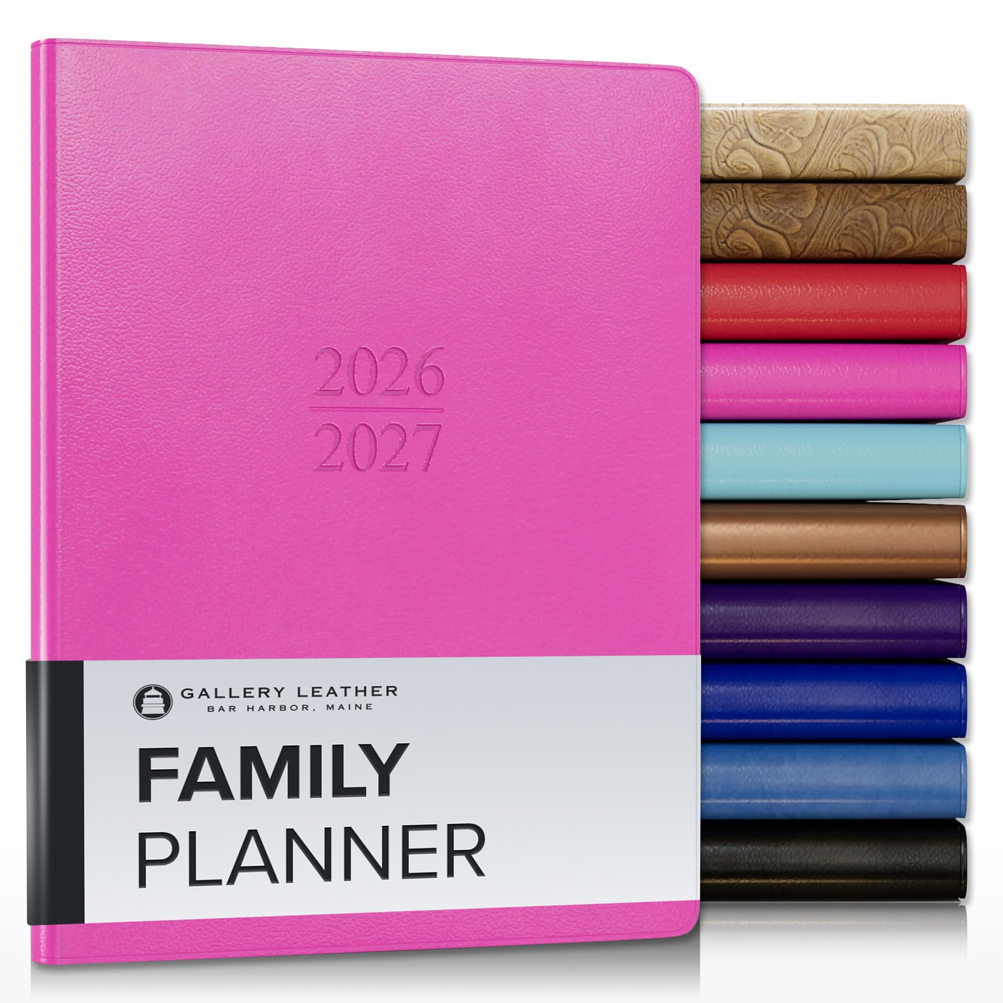 Gallery Leather Familienplaner 2026-2027 Karibik Fuchsia