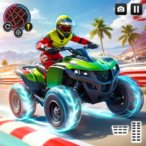 Futuristic Offroad Speed Light ATV Quad Bike Mega Ramp Stunts