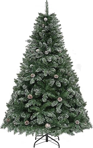 YITAHOME Árbol de Navidad Artificial de 6 pies con piñas de Pino, árbol de Navid