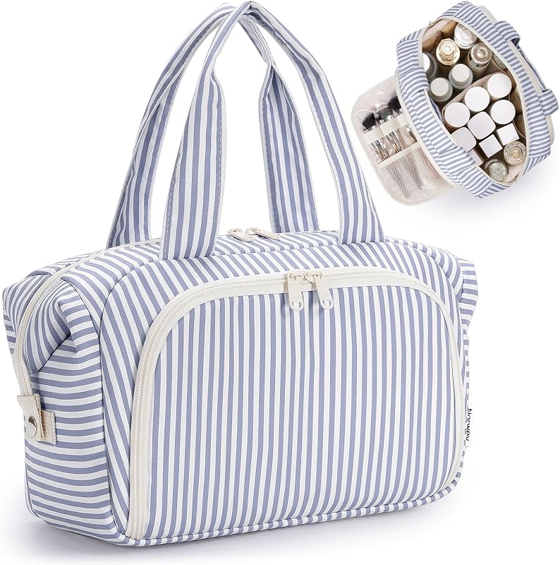 Necessaire de viagem Narwey com organizador de maquiagem, compartimentos múltiplos e divisória removível