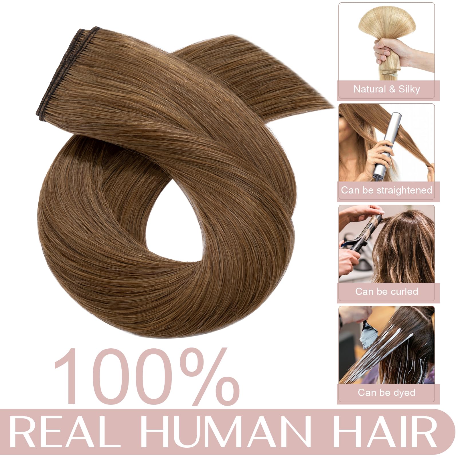 20 inches SEGO One Piece Hair Extensions Clip in Human Hair [#1B Natural Black] Real Remy Hairpieces for Women 3/4 Full Head Straight Invisible (50g) — view 83