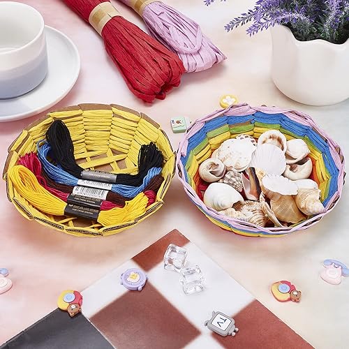 Miniatura 4 de FREEBLOSS Juego de 12 cestas para tejer, kit de costura introductoria para principiantes, cuenco tejido creativo, adecuado para niños, proyectos de