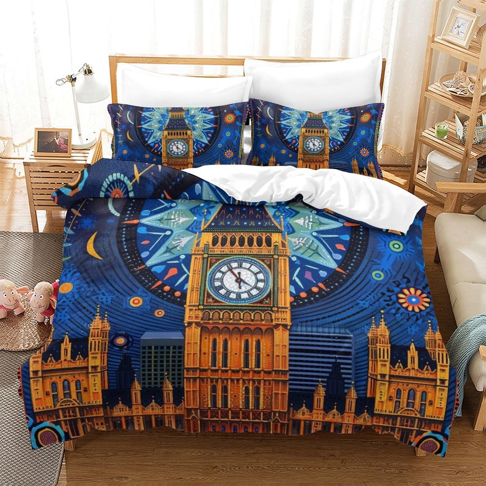 Housse de couette Big Ben 220x240 avec fermeture éclair pour un lit King facile à border