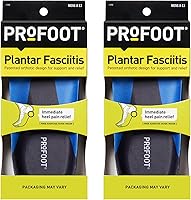 ProFoot Plantar Fasciitis Insoles Men 8-13: Gel Heel Pads for Instant Heel Pain Relief, Arch Support - 2 Pairs Included
