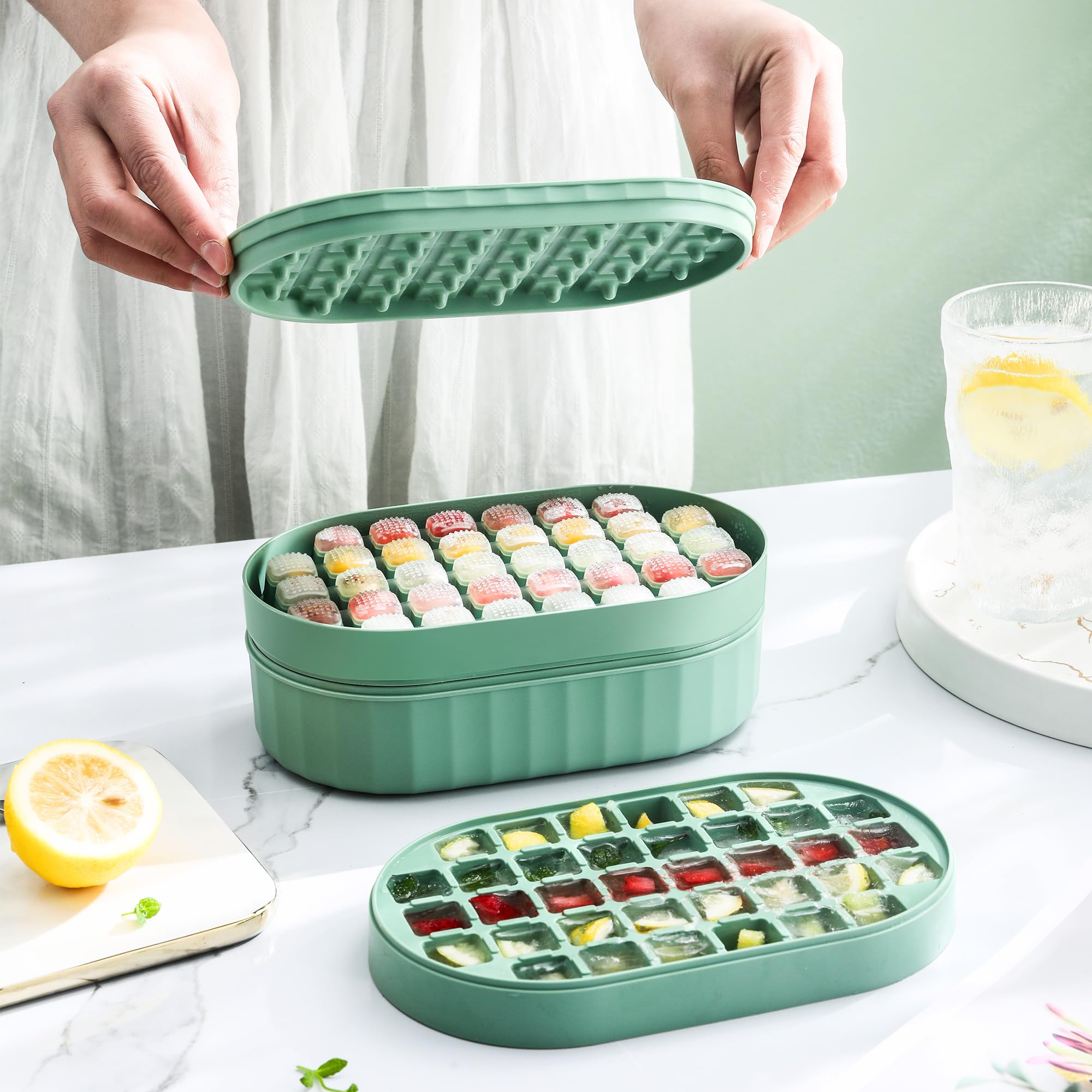 Umai Layer Ice Cube Trays With Storage Box Ice Desertcart