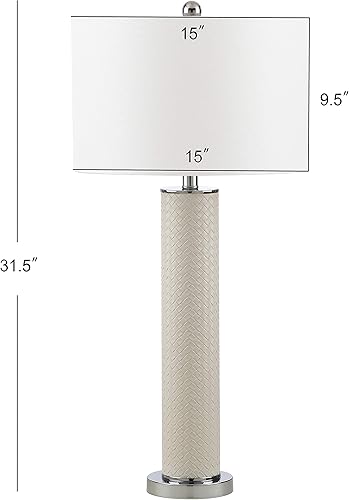 Miniatura 6 de SAFAVIEH Lighting Collection Ollie - Juego de 2 lámparas de mesa modernas y contemporáneas de piel sintética de 32 pulgadas para dormitorio, sala de