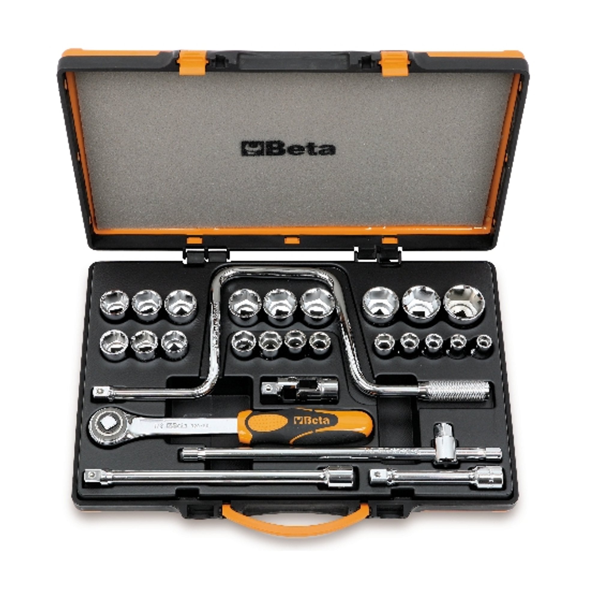 Beta 920A/C21 - Assortimento di 21 chiavi a bussola esagonali e 6 accessori in cassetta di lamiera