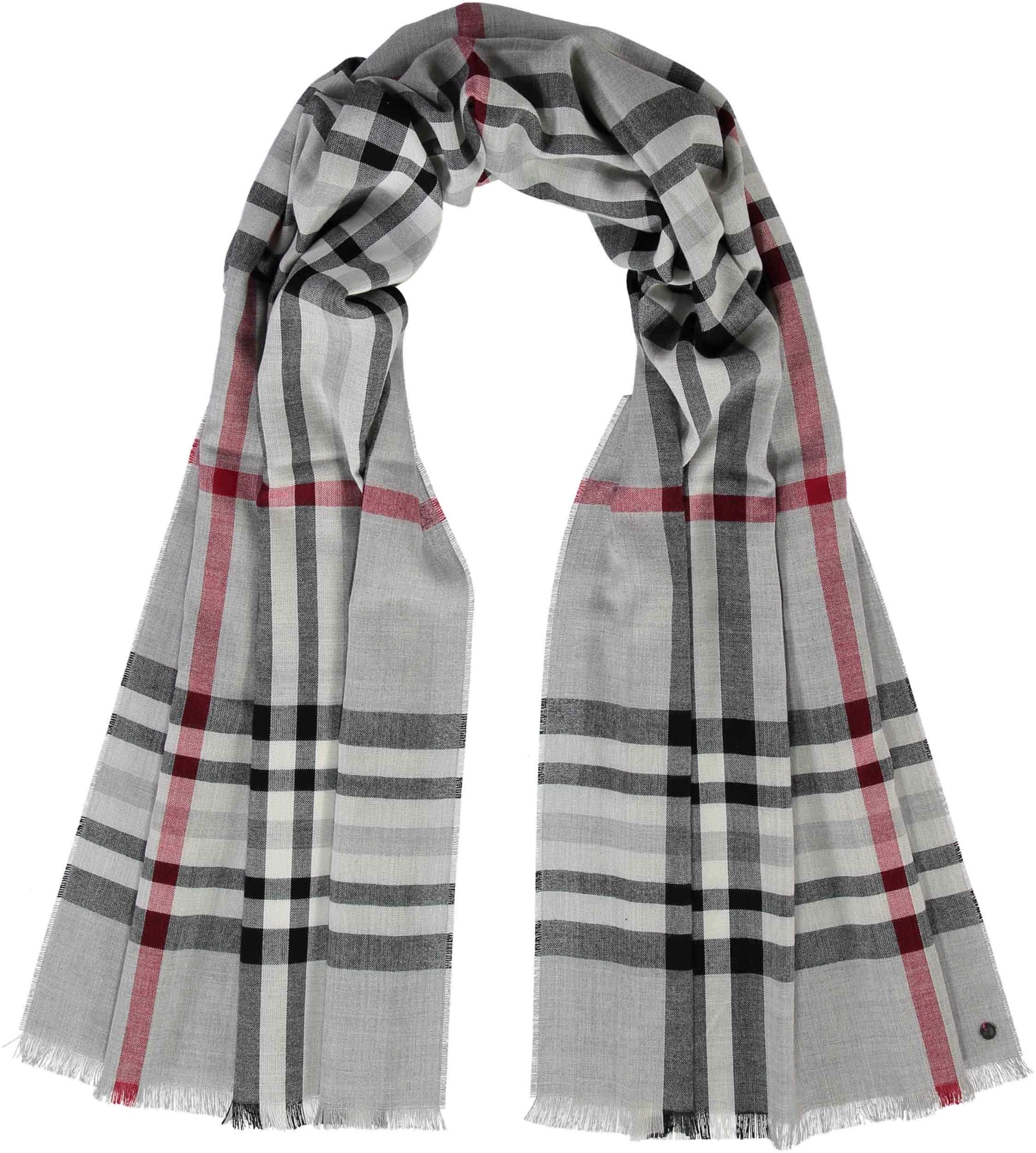 Fraas Women's Grey Basic Checked Scarf By
