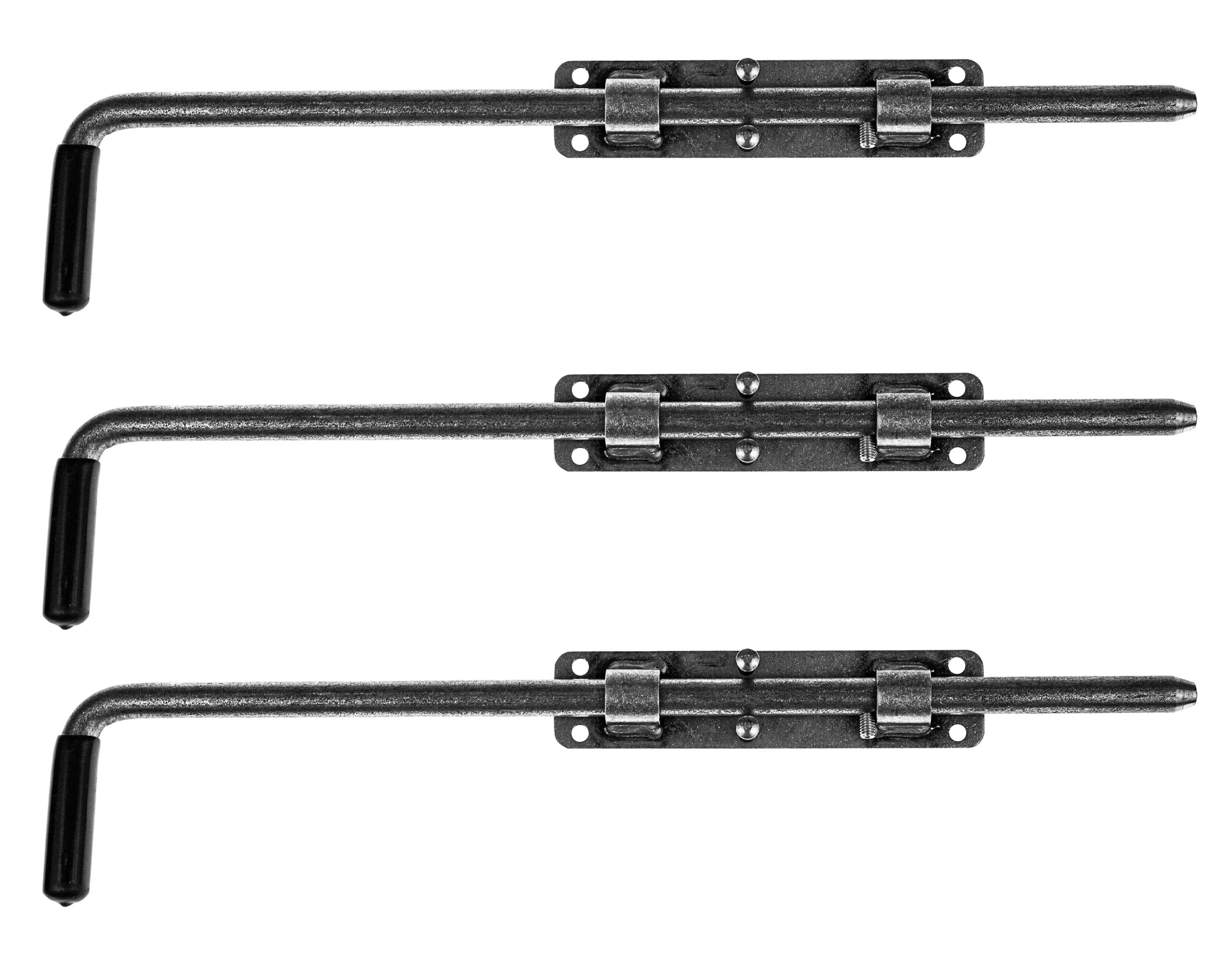 Torriegel Unbemalt 420 mm | Türriegel Bolzenriegel für Garagentore Pforten Gartenlaube (3 Stück)