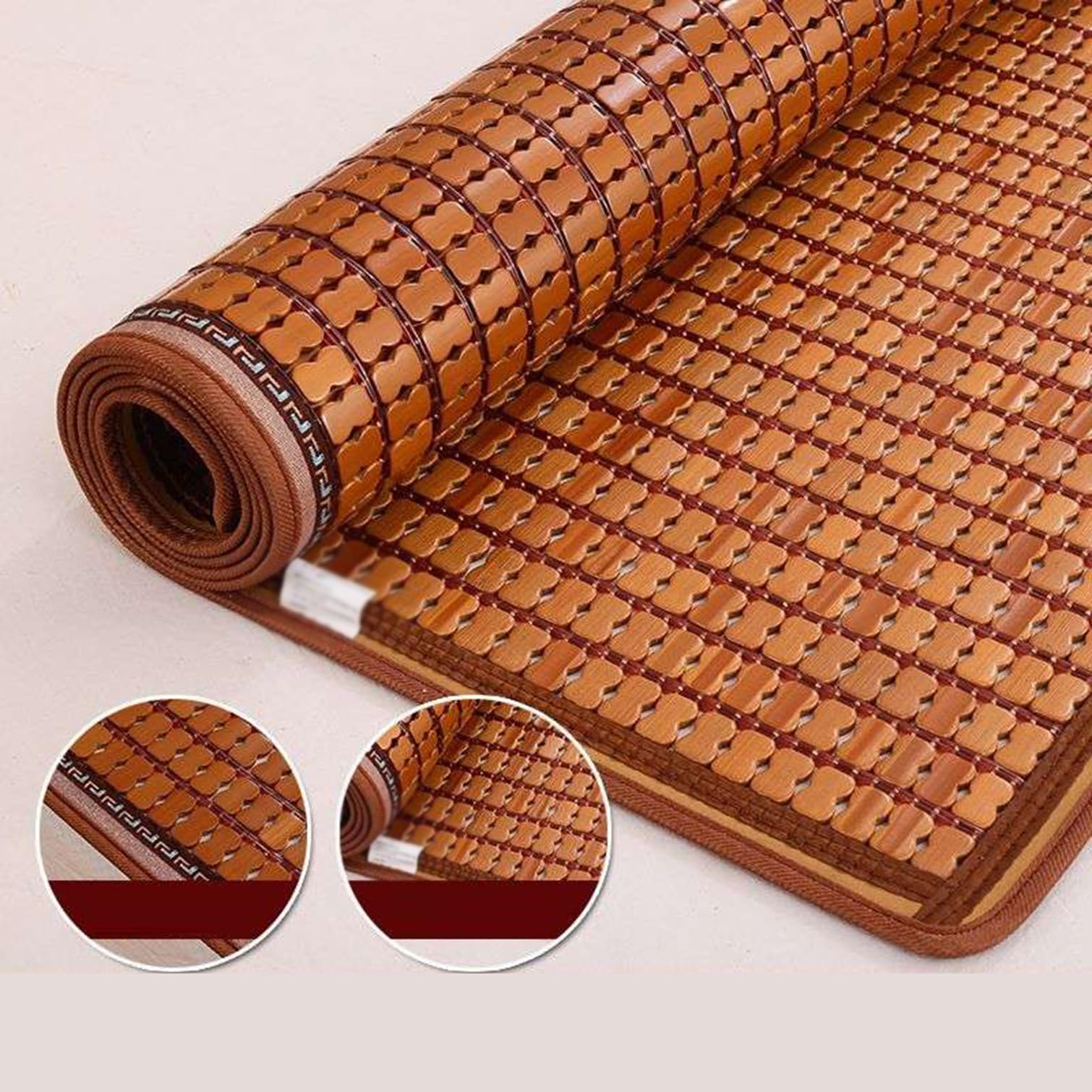 NIANXINN Tapis en Bambou,Tapis de Couchage D'été,Lit-Mat,Coussins de Couchage à Refroidissement Matelas en Bambou Mahjong,Tapis Antidérapant en Bambou Naturel,pour Canapé-lit (90x190cm)