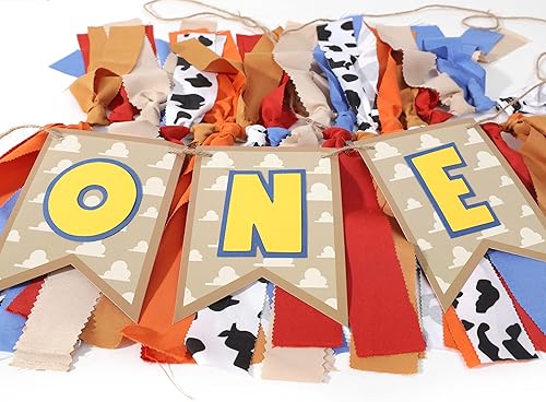 Miniatura 6 de Toy Inspiration Story - Cartel para silla alta de primer cumpleaños – Decoraciones de fiesta occidental, pancarta de vaquero del oeste, accesorios