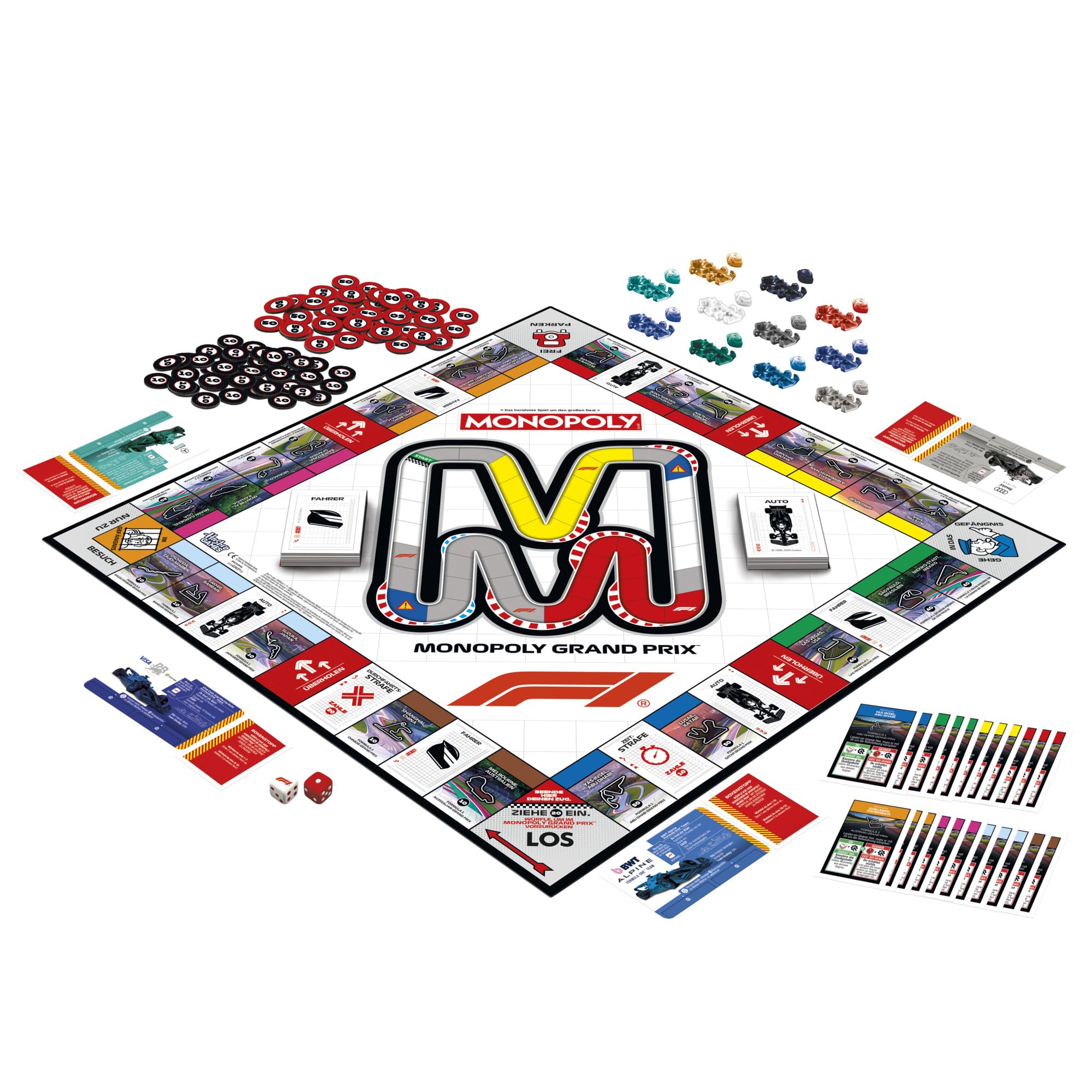 Monopoly F1 Edition Brettspiel | offiziell Lizenziertes Formula 1 Spiel | Familienspiel für Kinder, Jugendliche und Erwachsene | 2 — 6 Spieler | 45 Min. | ab 8 Jahren