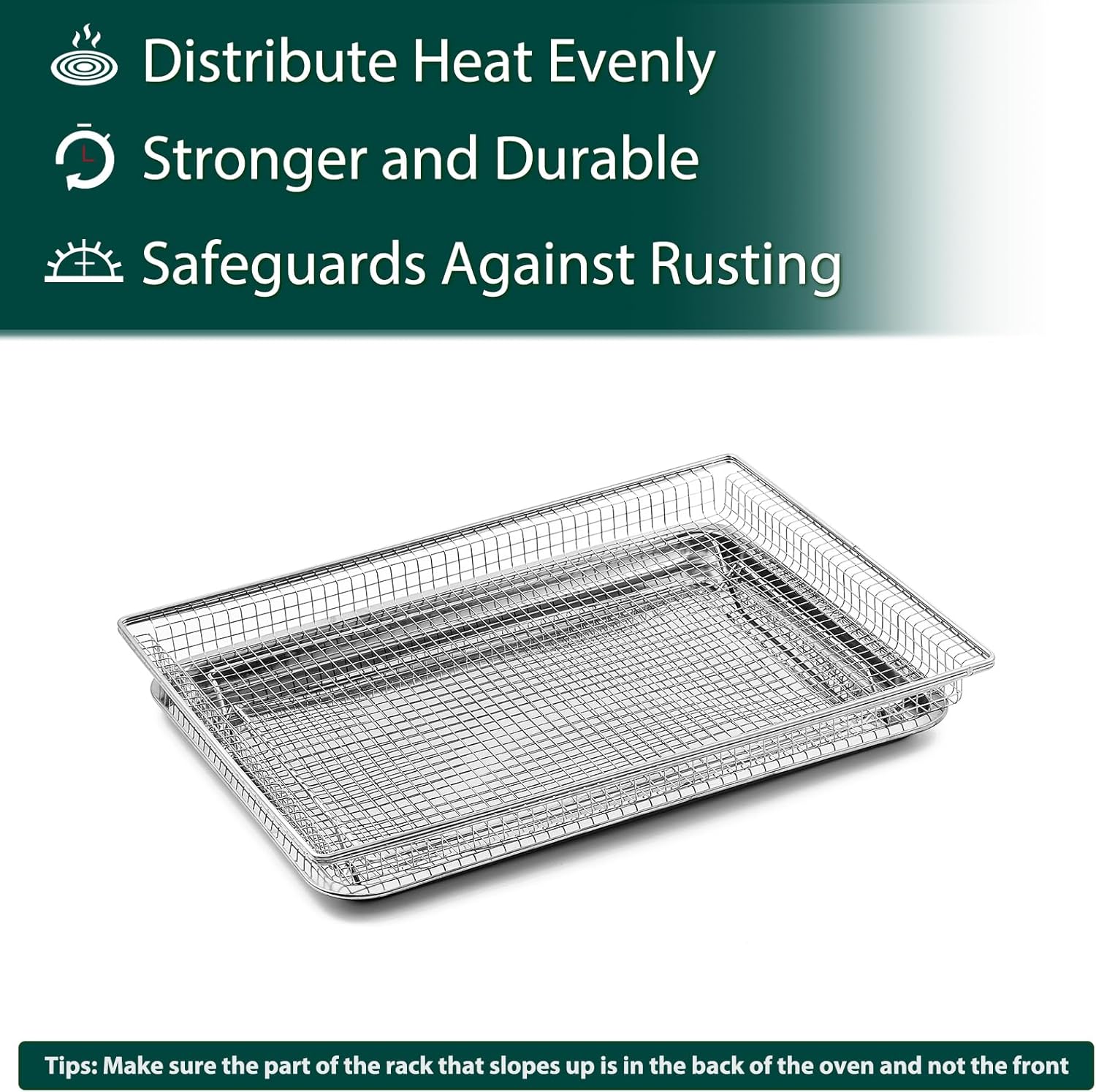 AFT27FRIG Air Fryer Tray Replacement Parts for Frigidaire Ready Cook 27" Air Fry Tray Air Fryer Basket FCWS2727AS Air Fryer Rack 304 Stainless Steel Electric Stove Range Wall Oven Shelf Rack 1 Pack