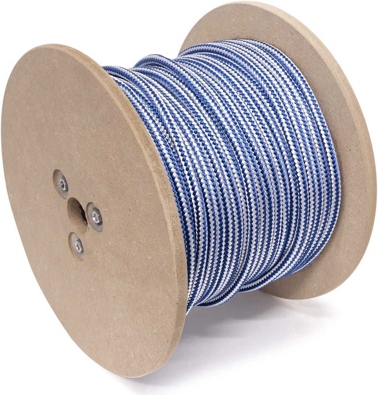 KingCord 300651 300 ft (91.4 m) x 3/8 in (10 mm) Double Diamond Braid Nylon Rope, 570 lbs Load Capacity, Blue and White