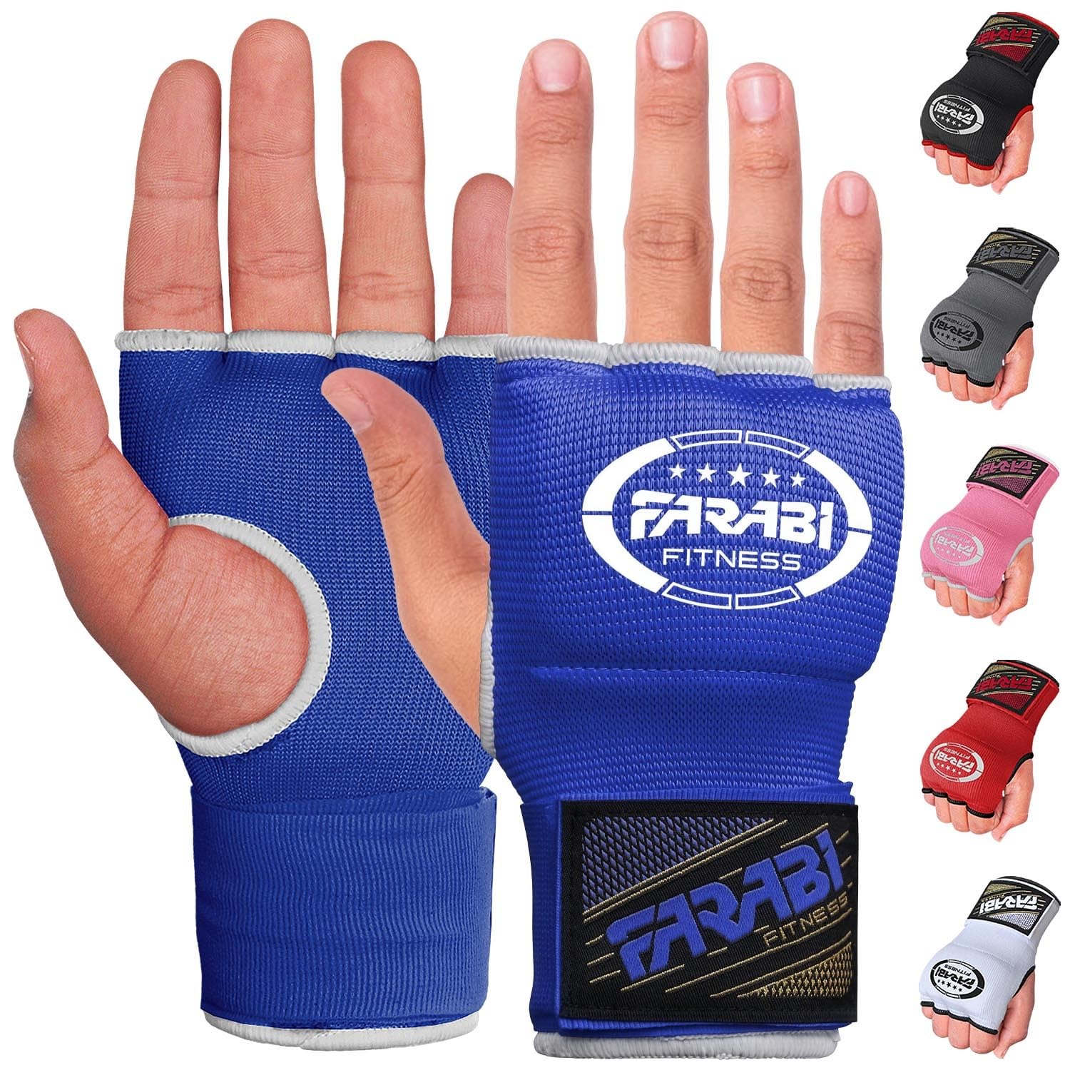 Boxing Hand Wraps Gel Padded Inner Gloves Elastic for Men & Women Boxing Wraps with Quick 80cm Long Wrist Straps, for MMA, Muay Thai, Kickboxing, Punching and Martial Arts