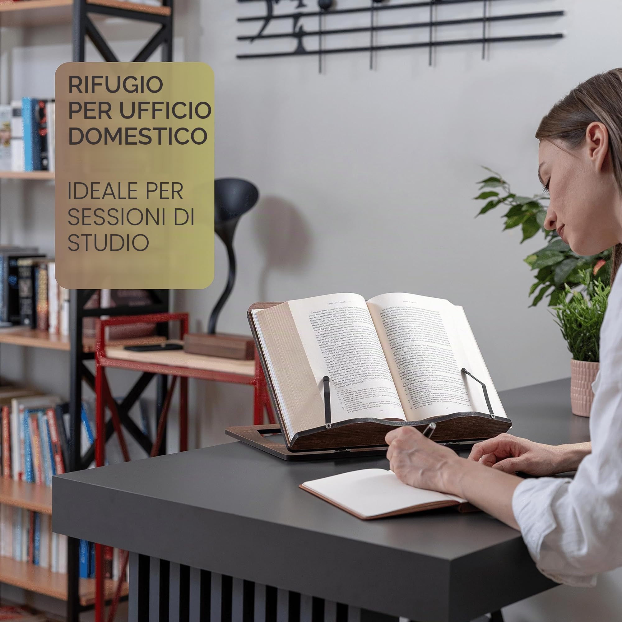 Vigo Wood Supporto per Libri in Legno - Supporto da Lettura per Libri di Ricette e Cucina a Letto (Noce)