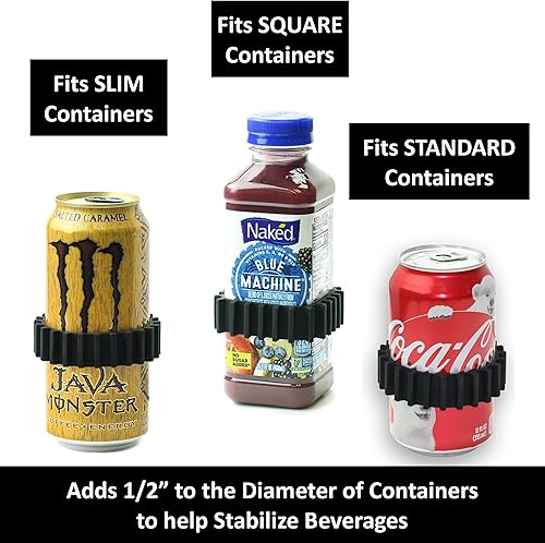 Miniatura 7 de Gadjit Beverage Bands - Adaptador para portavasos de automóvil, evita que las bebidas sobre la marcha se tambaleen en tu portavasos (paquete de 2)