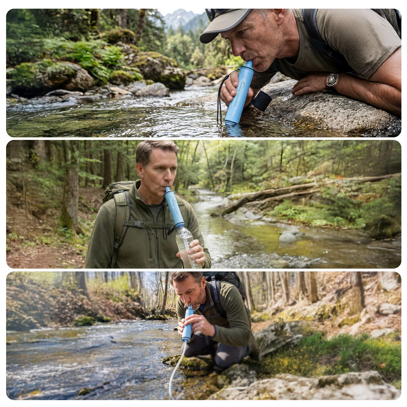 iSpring IFS-B Filtro Acqua a Cannuccia, Filtro Sostituibile. Rimuove Micro-Organismi e Piombo. Testato SGS, Senza BPA. Purificatore Acqua Ultraleggero per Emergenze, Sopravvivenza, Escursionismo