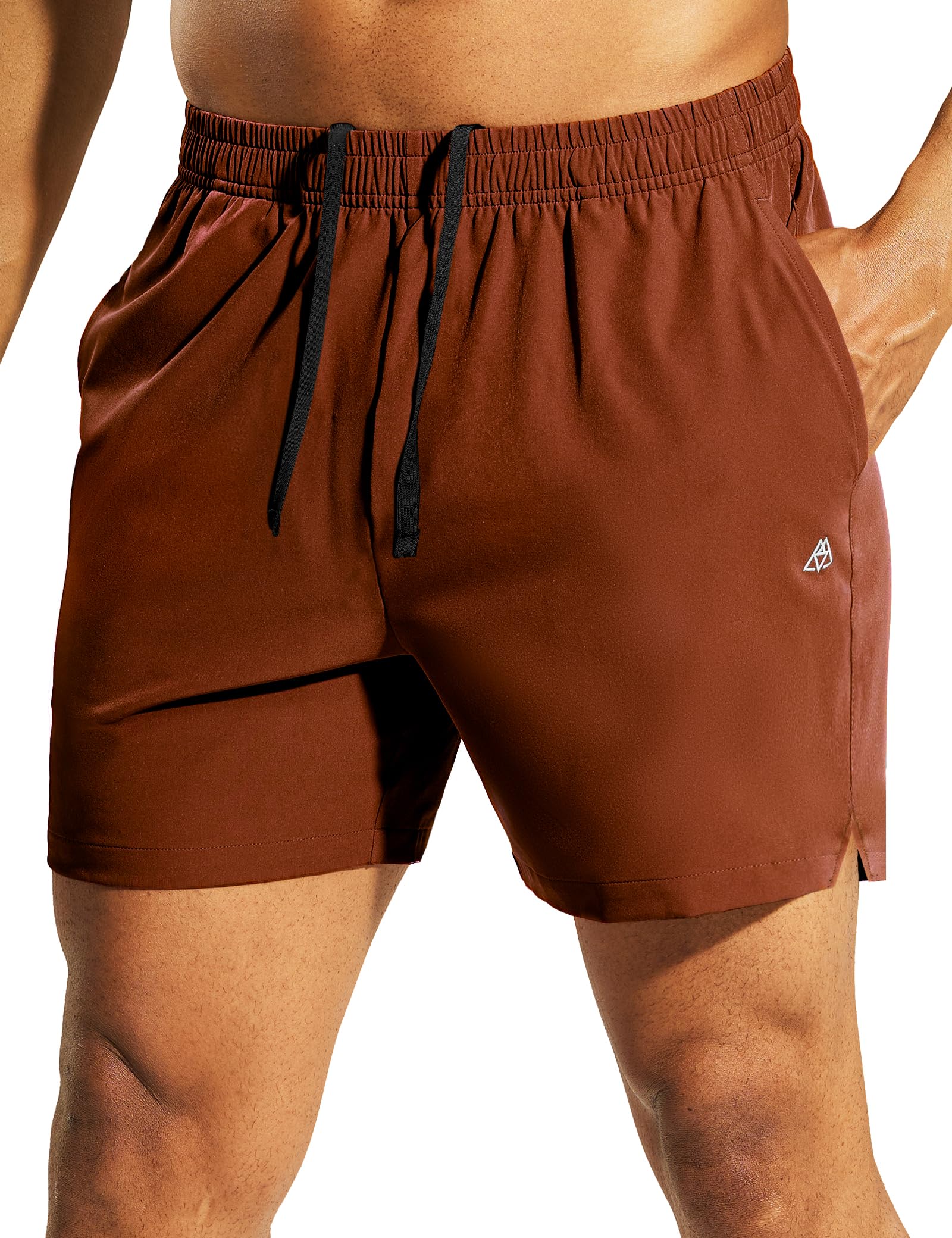 Haimont Men's Athletic Running Shorts 5 Inches Quick Dry Workout Gym Active Shorts with Pockets Water Resistant, No Liner