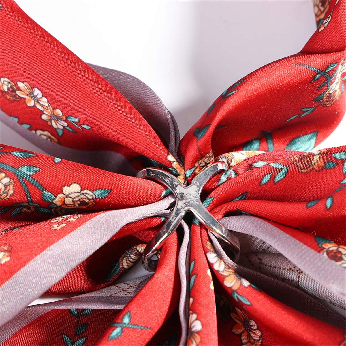 2 Pcs Women's X-Shape Silk Scarf Clip Rings - Rhinestone Shawl Holder Buckles For Scarves & Blouses (Gold & Silver) - View #4