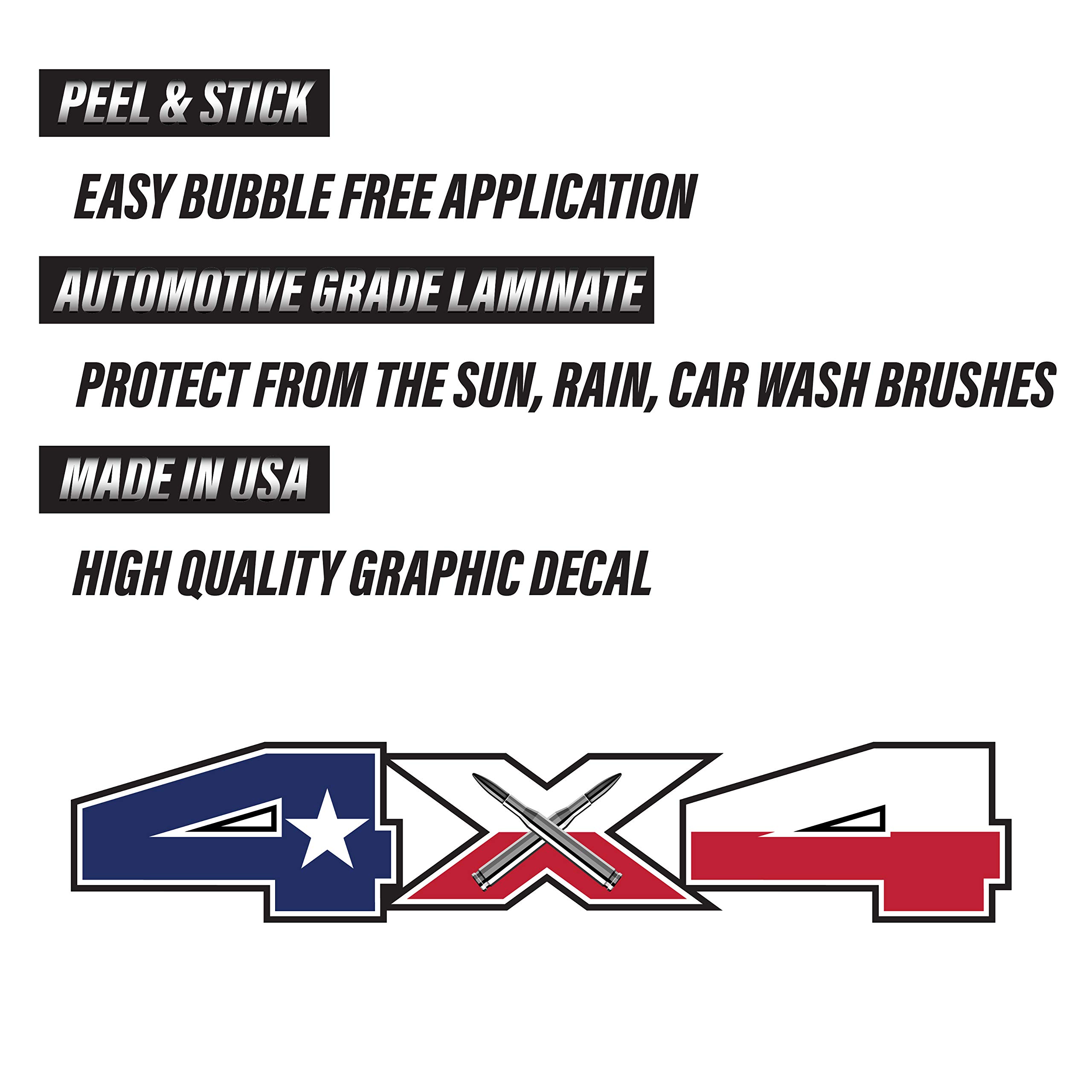4x4 Decals Stickers for F150 (2015-2020) and F250 F350 (2017-2020) Set of 2 (4x4 Texas)
