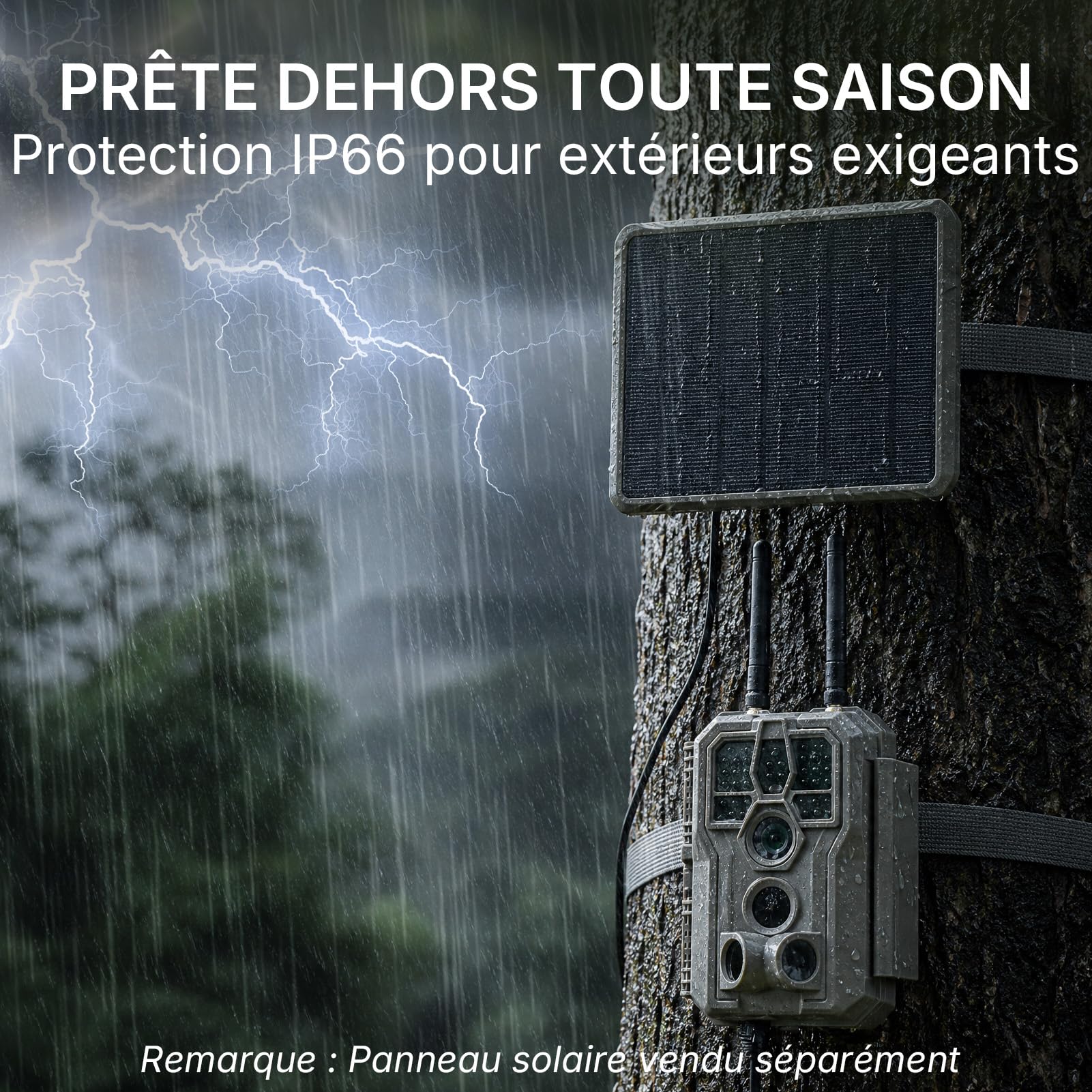 GardePro E8 2.0 Pro 4K Camera de Chasse WiFi, Batterie de 7800 mAh | Portée WiFi de 50 Mètres, 64MP Caméra de Chasse Connectée Telephone, Camera Vision Nocturne Animaux Exterieur