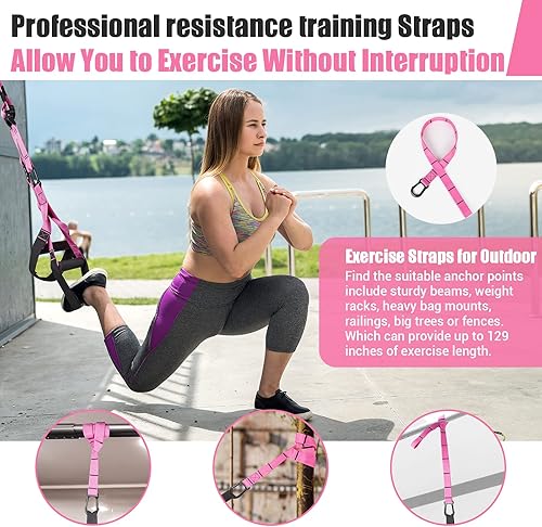 Miniatura 7 de Home Resistance Training Kit, Resistance Trainer Exercise Straps with Handles, Door Anchor and Carrying Bag for Home Gym, Bodyweight Resistance