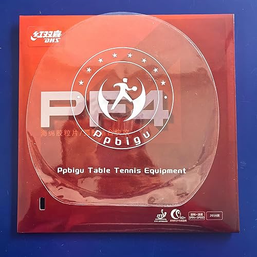 Miniatura 7 de DHS PF4 - Goma de ping pong con ofensiva de giro/velocidad/buceo, ideal para entrenar y introducir jugadores de palanca, grosor medio Rojo -,Negro