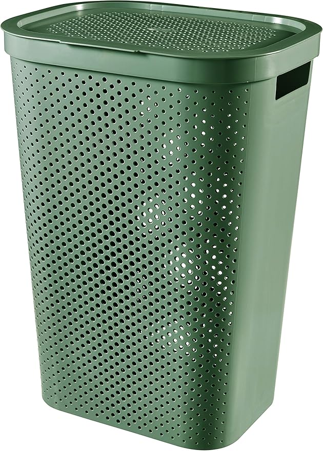 Curver Laundry Basket, 60 L, 43.7 x 35.1 x 60.2 cm, Recycled Plastic