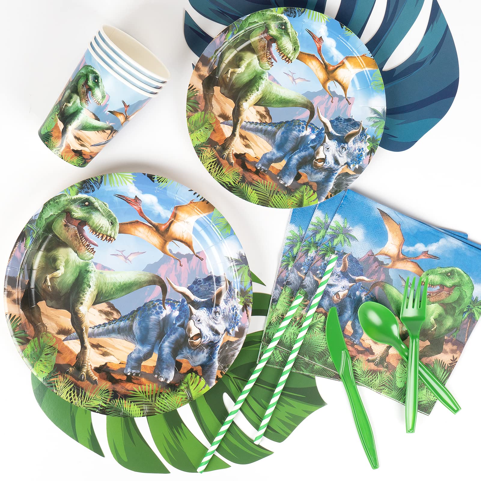 DECORLIFE Dinosaur Birthday Party Supplies Serves 24, Dinosaur Party