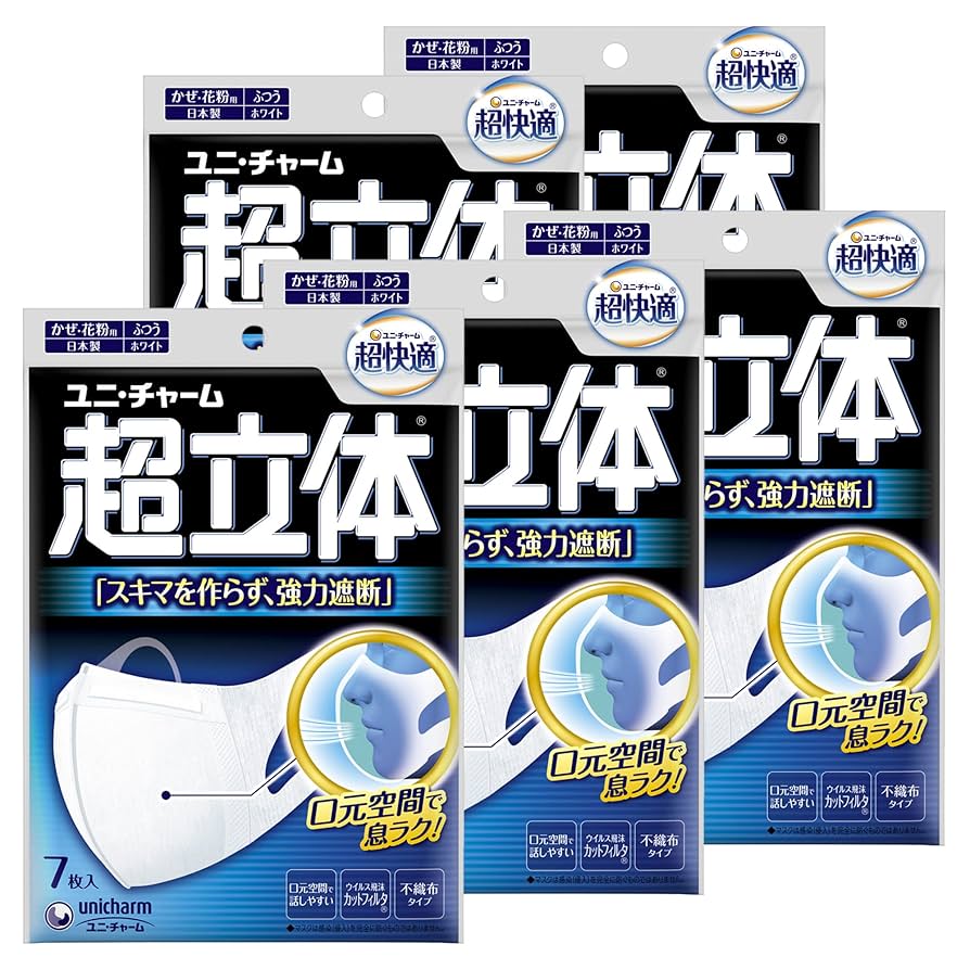 花粉症ユニチャーム 超快適マスク 息ムレクリア5枚入×40セット 200