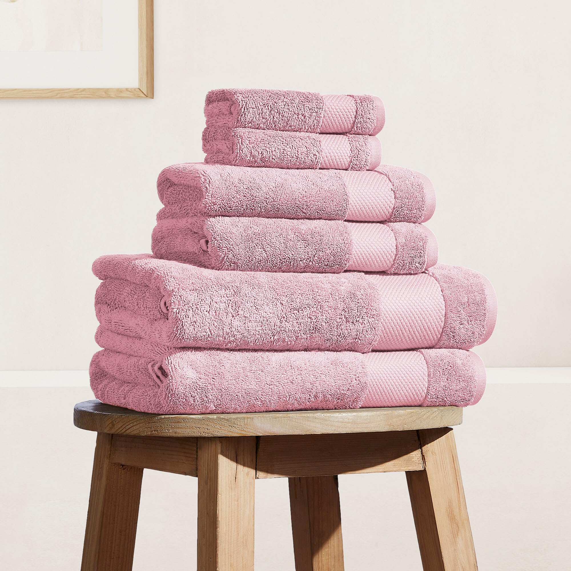 BIOWEAVES 100% Organic Cotton Bath Towel Set | 700 GSM Plush 6-Piece Premium Towel Set GOTS Certified, 2 Bath Towels, 2 Hand Towels & 2 Washcloths -