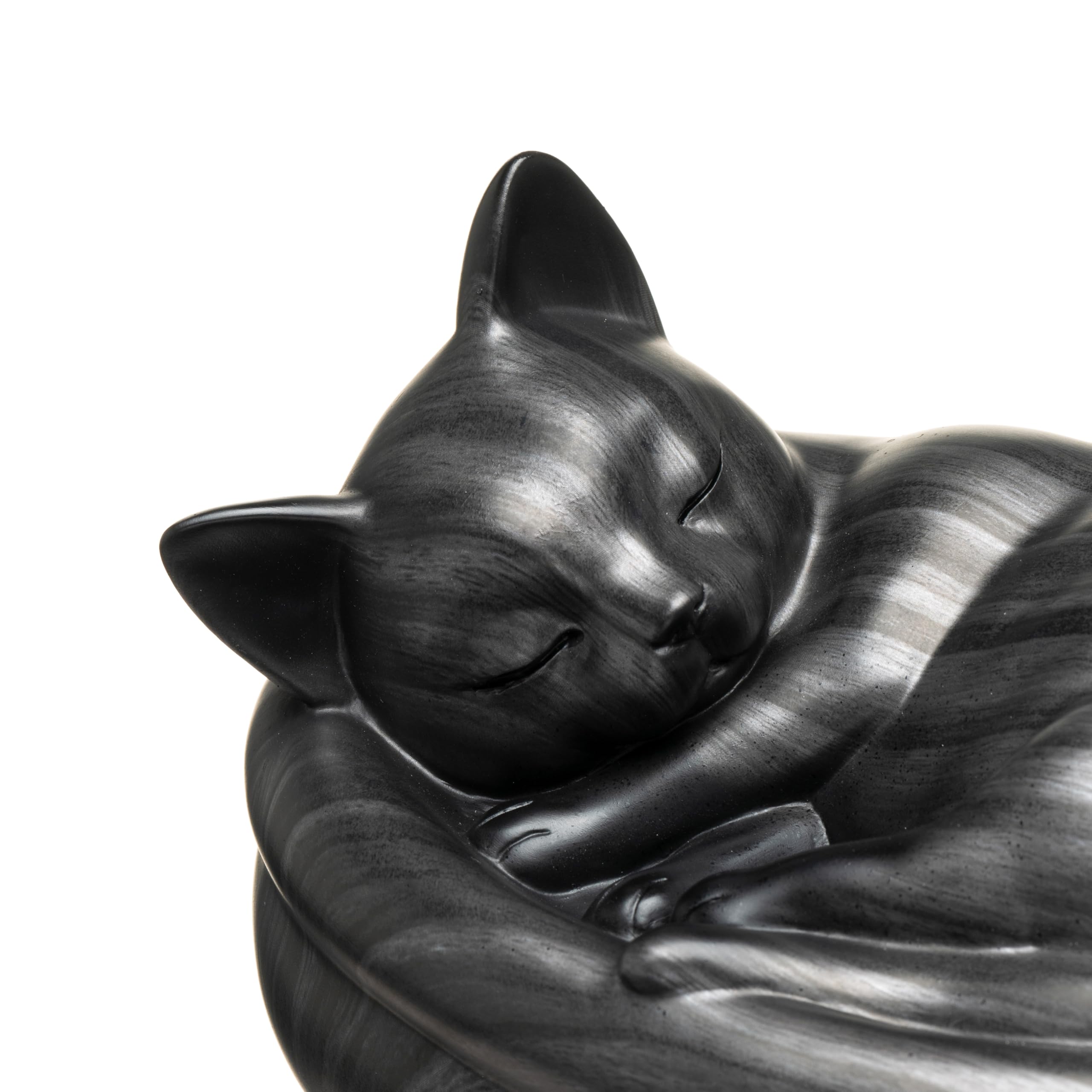 Urne pour Chat Élégante pour Cendres, Urne pour Animal de Compagnie de Qualité Premium (Noir)