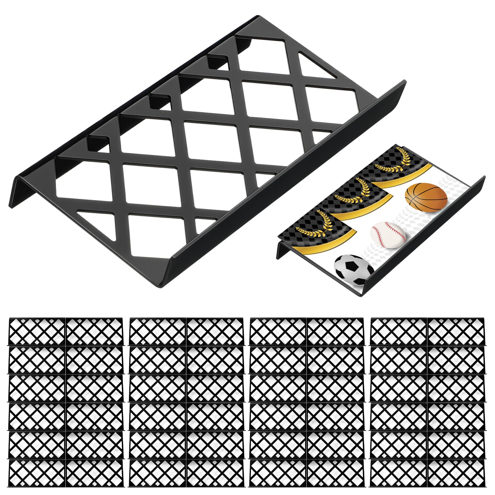 Yalikop 48 Pcs Trading Card Risers for Display Case, Hollow