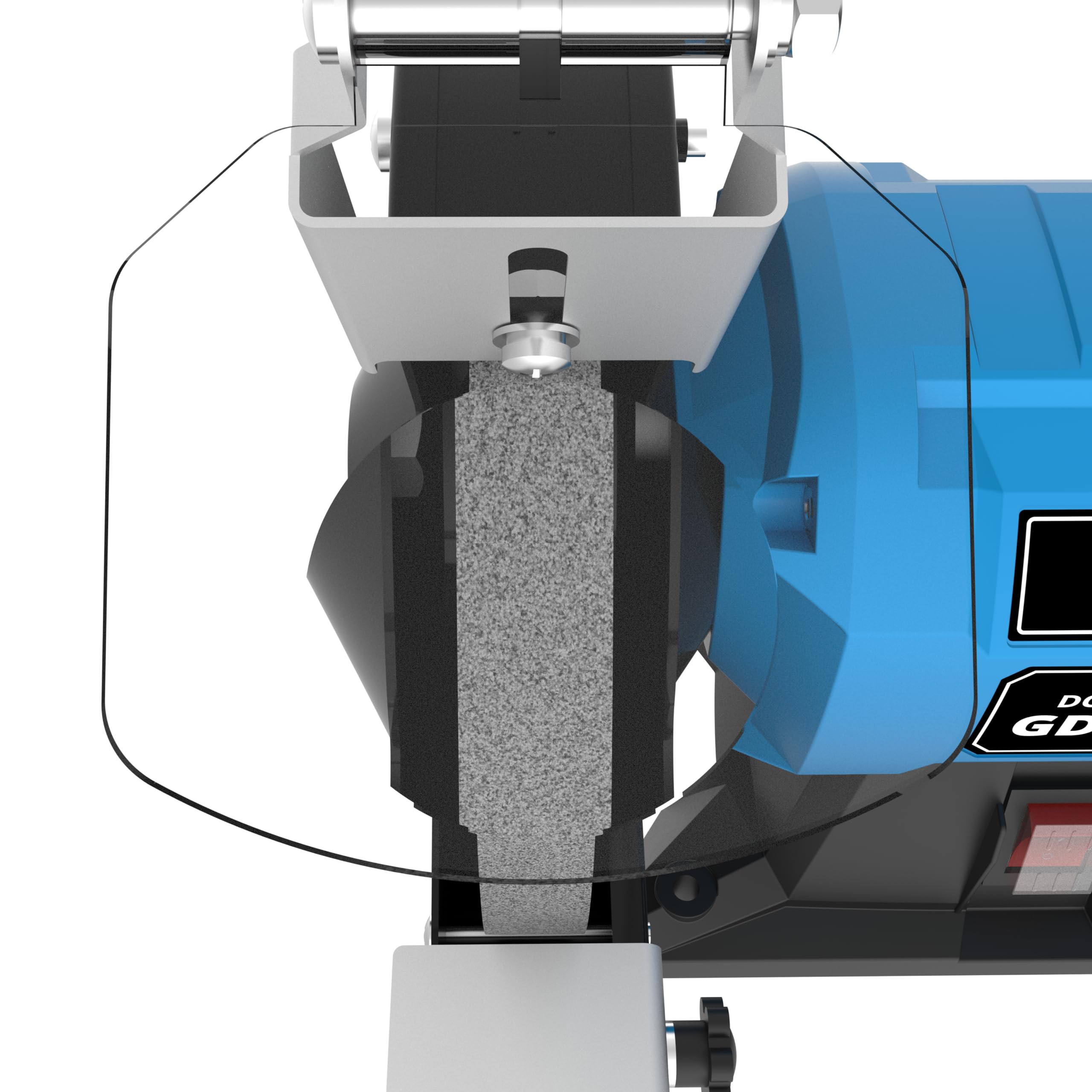 Güde GDS 200-35 - Lijadora doble (350 W, 2980 1/min de velocidad del motor, disco de lijado grueso y fino 36|60 K, diámetro de 200 mm, pie de máquina estable, eje de lijado con rodamiento de bolas,