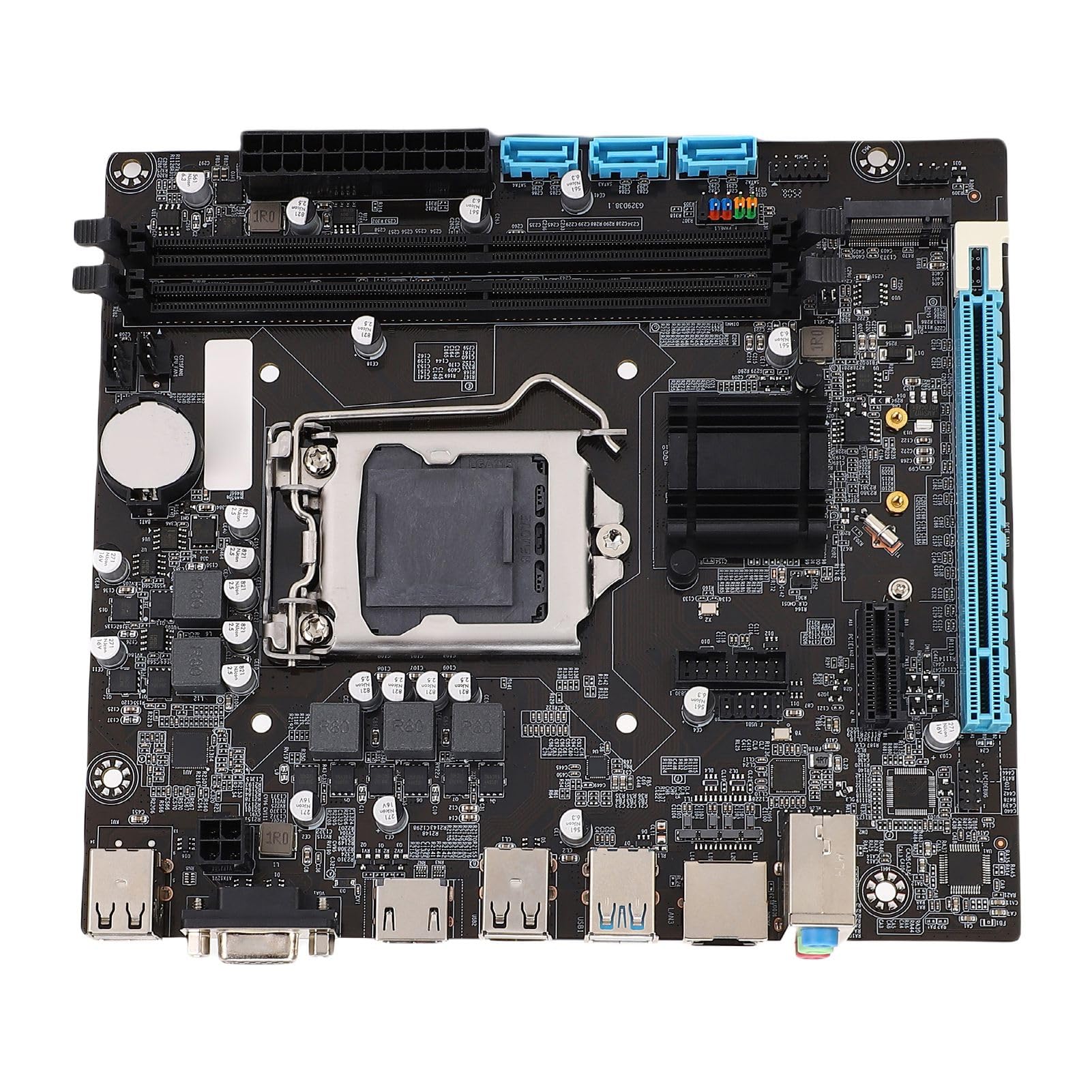 H110 Motherboard, LGA 1151 Carte Mère avec des Emplacements de Mémoire DDR4 à 2 Canaux, Ports M.2 NVME NGFF, CPU ATA3.0 et ATA2.0, pour 6 7 8 Gen 14NM CPU
