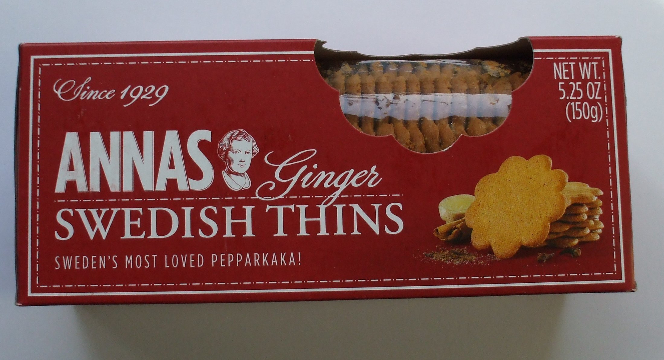 (Pack of 4) ANNAS Delicate Ginger Swedish Thins Pepparkaka - Cookies, 5.45 oz each