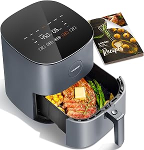 Friteuse à air Cosori 5Qt (4,7L), 9-en-1, jusqu'à 450°F, fonctionnement silencieux, antiadhésif | Cuisson à une touche, 130 recettes exclusives, lavable au lave-vaisselle, empreinte compacte