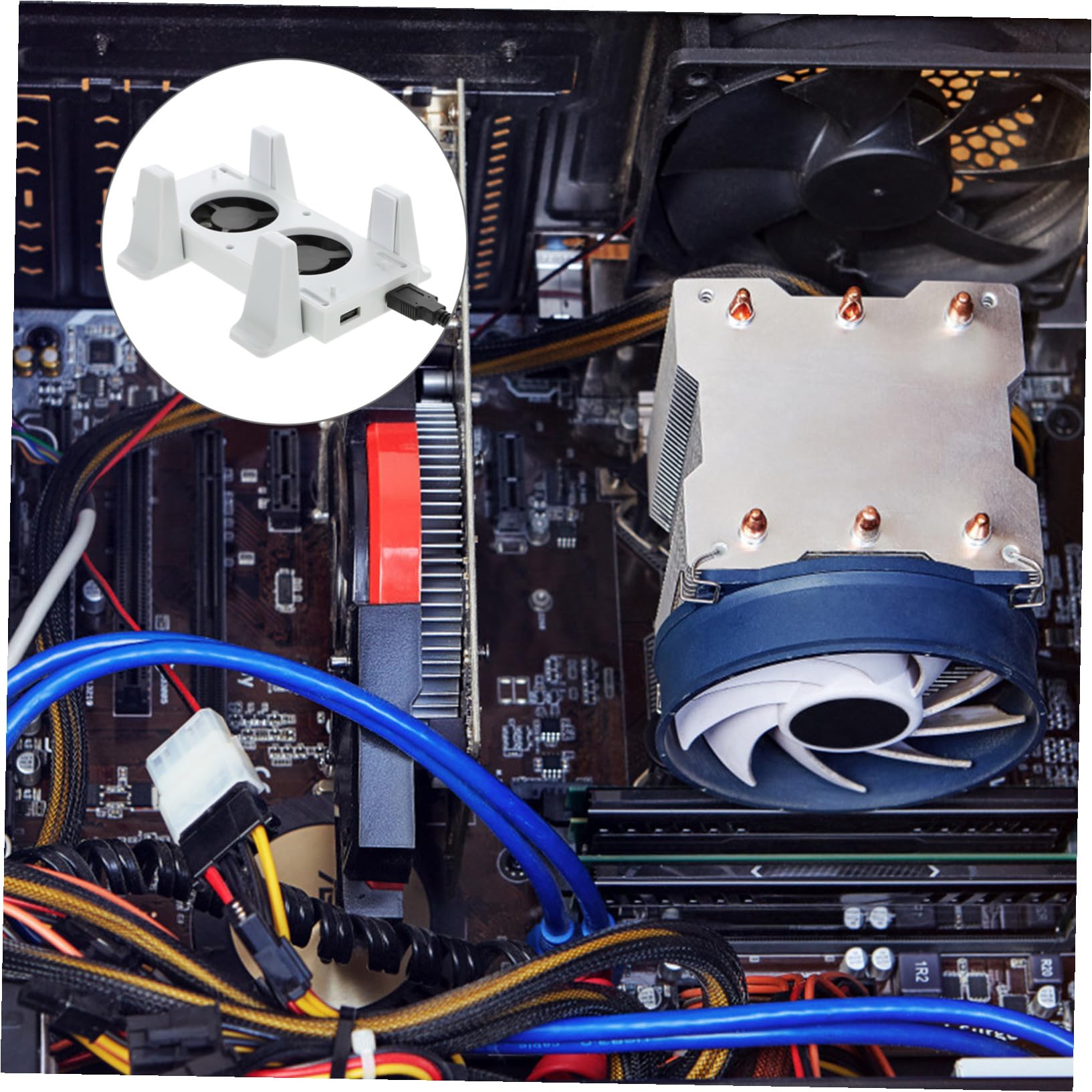 1 Juego Base de Refrigeración con Ventilador Ajustable para S Soporte Vertical y USB para Sincronización y Carga