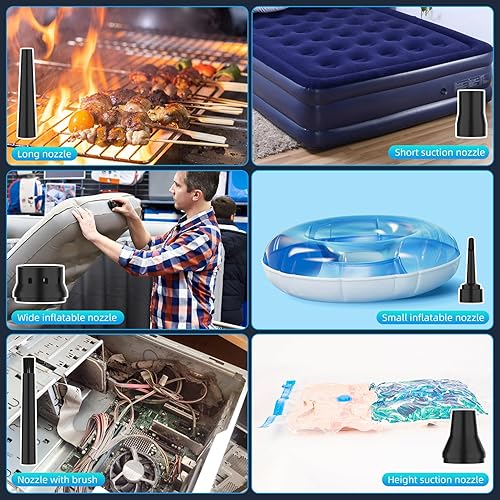 Miniatura 5 de Plumero de aire comprimido con batería de 6000 mAh, limpiador de teclado eléctrico ADDCOLOR AD-38 para oficina, 3 velocidades de viento ajustables