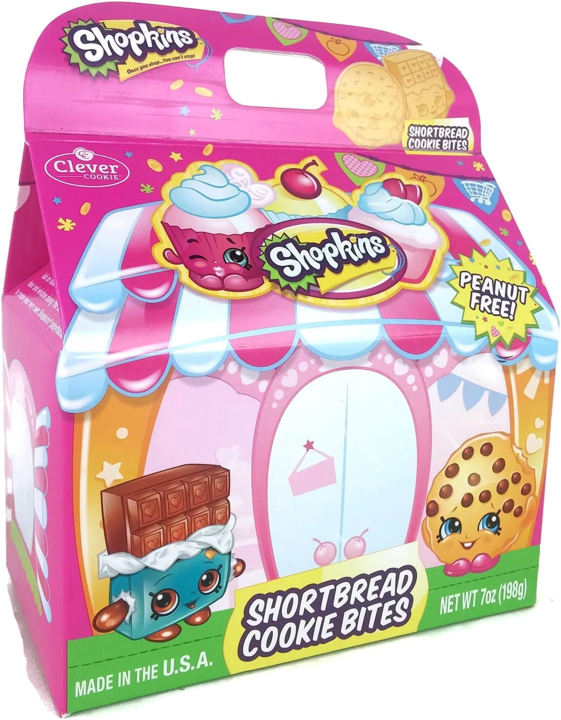 Shopkin Shortbread Cookie Bites 6 Different Characters 7oz in a Gift Box