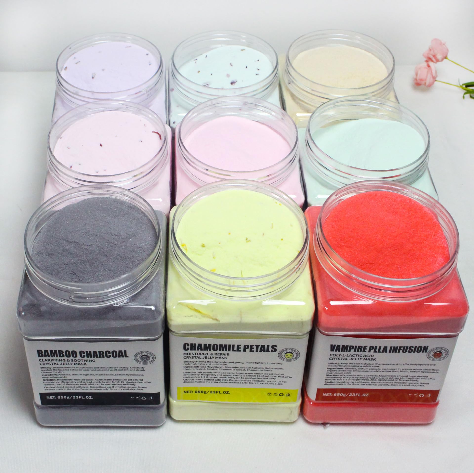 ChicNana Jelly Face Mask Peel Off Powder 650g Moisturizing and Hydrating Repair and Smooth Skin Care for Home Salon Spa (Rose Hyaluronic Acid) - Image 3