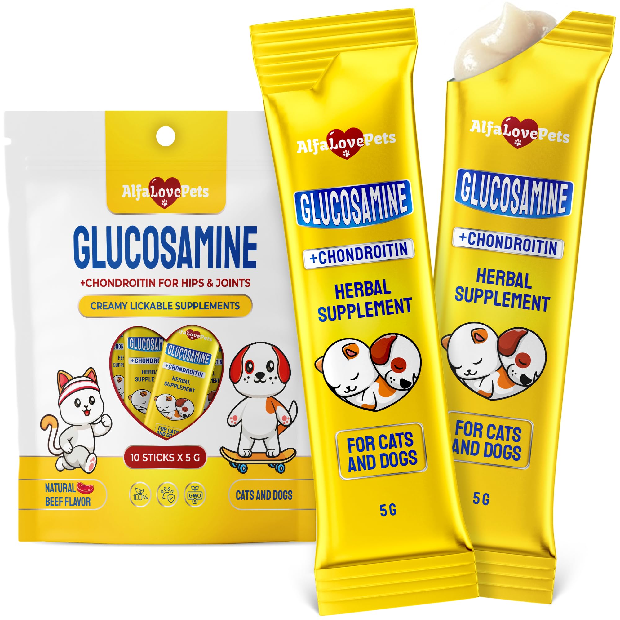 Glucosamine for Cats with Chondroitin, MSM & Taurine – Lickable Cat Joint Supplement