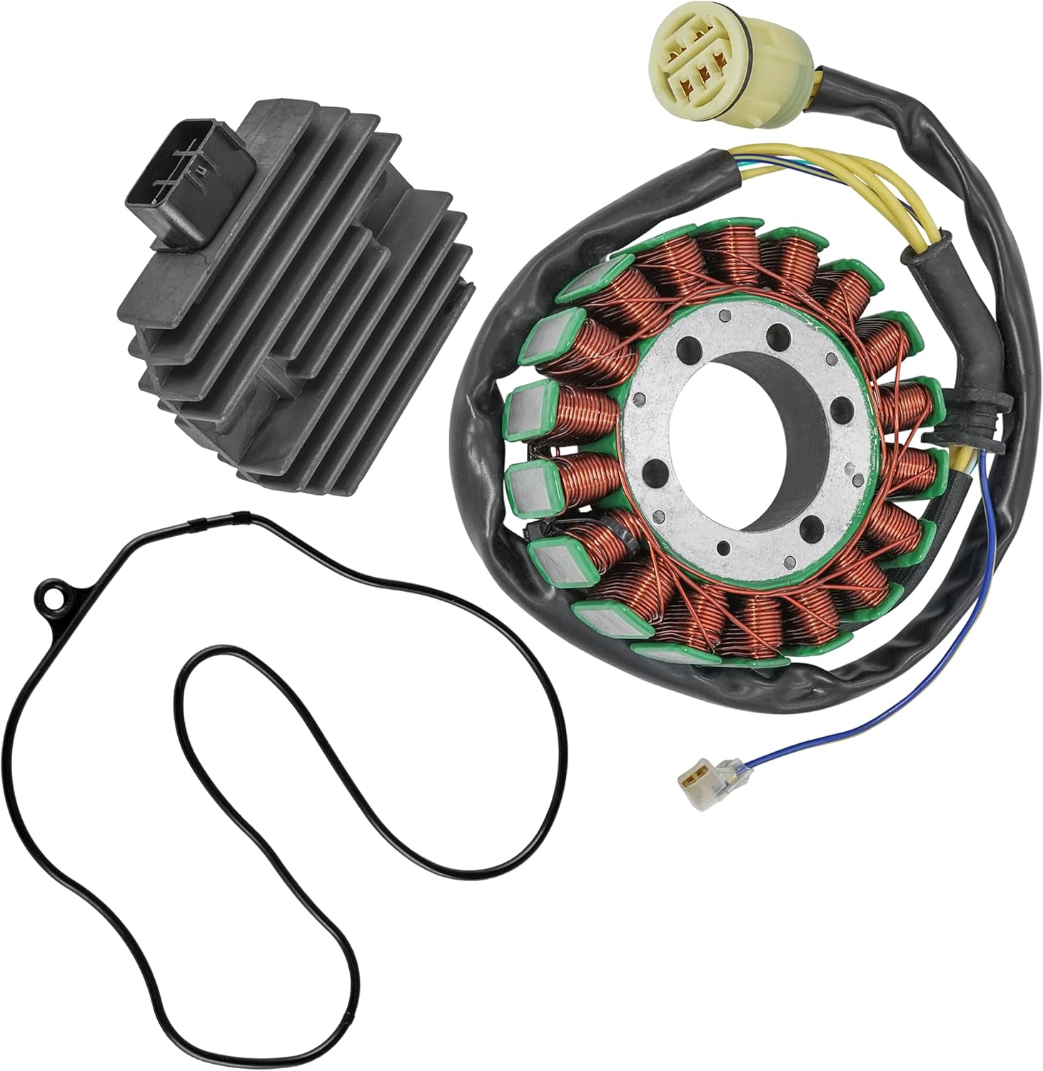 Caltric Stator and Rectifier with Gasket Compatible with Honda Foreman Rubicon 500 TRX500FA 2001-2014