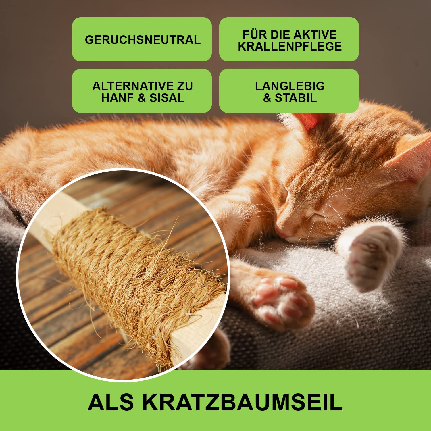 Kokosseil Bundle – 3x 7mm und 1x 4,5mm x 50m Kokosstrick für Bäume Kokosfaserschnur Baumbinder Kokosseil für Bäume unbehandeltes Kokosband Gräser zusammenbinden