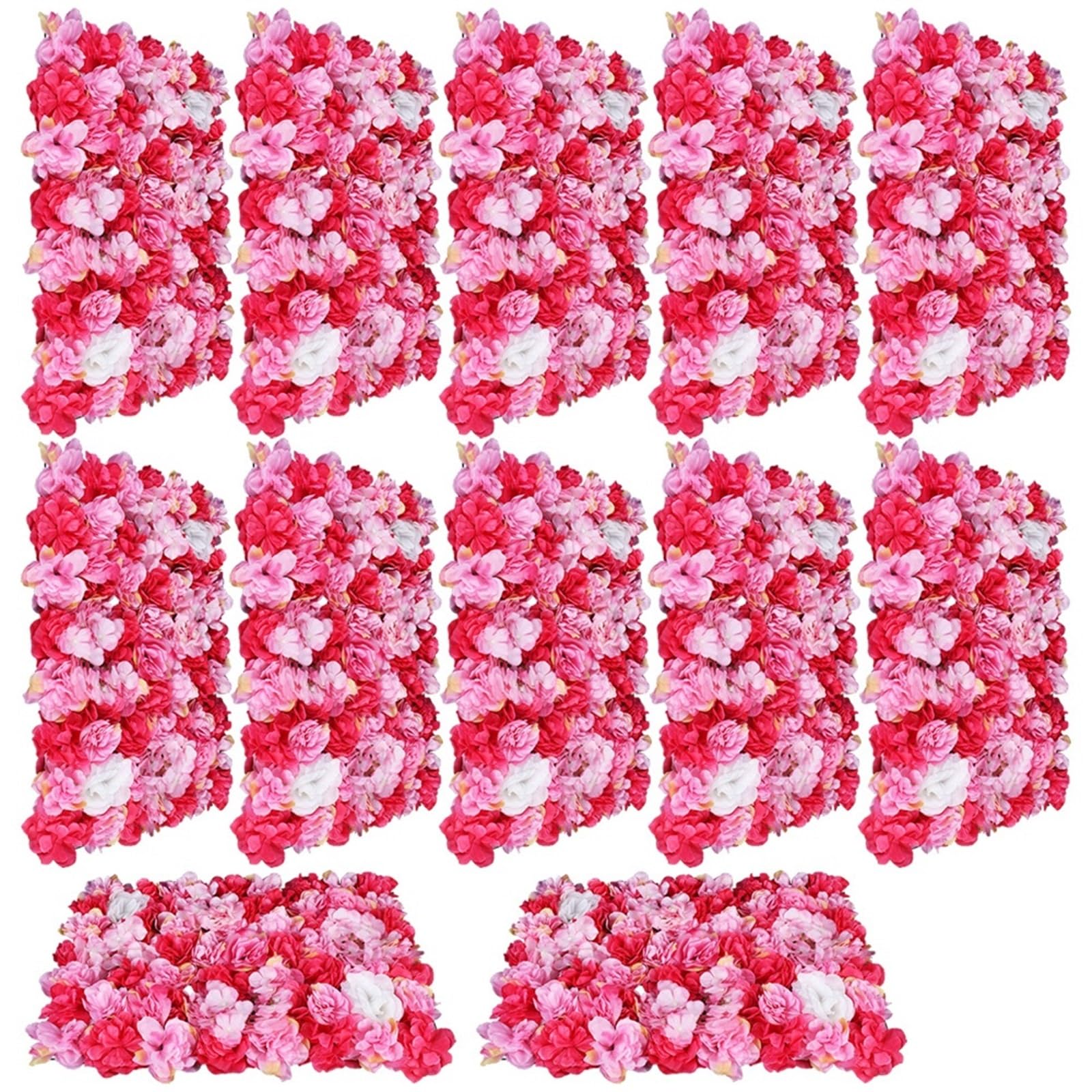 Panneaux d'hortensia artificiels lot de 12 dahlia rose foncé pour mur floral