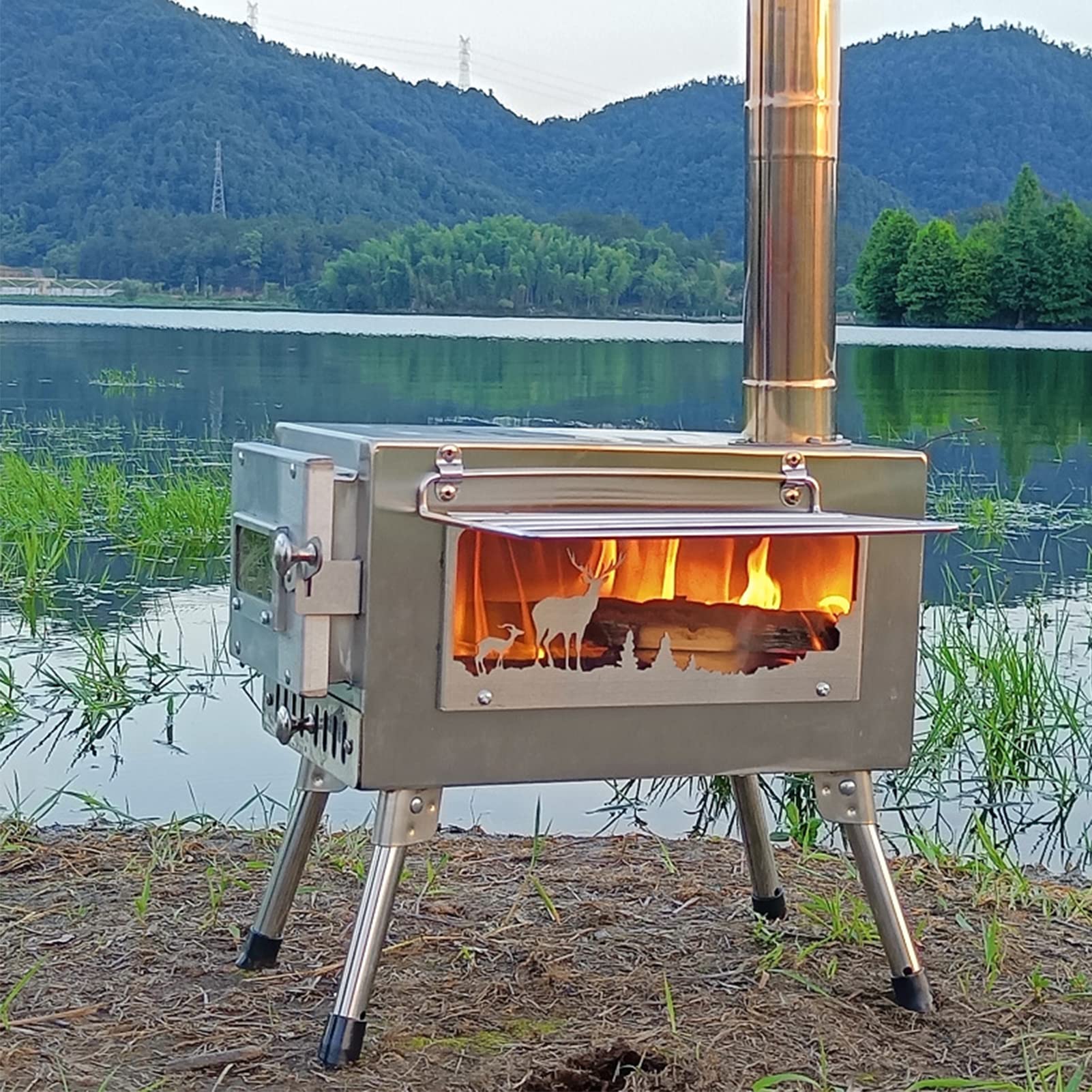 FYLZW Camping Stove Hot Tent Stove, Portable Camping Wood Burning Stove for  Outdoor Cooking and Heating, Small Wood Stove with Stainless Chimney Pipes  and Tent Stove Jack : Amazon.co.uk: Sports u0026 Outdoors