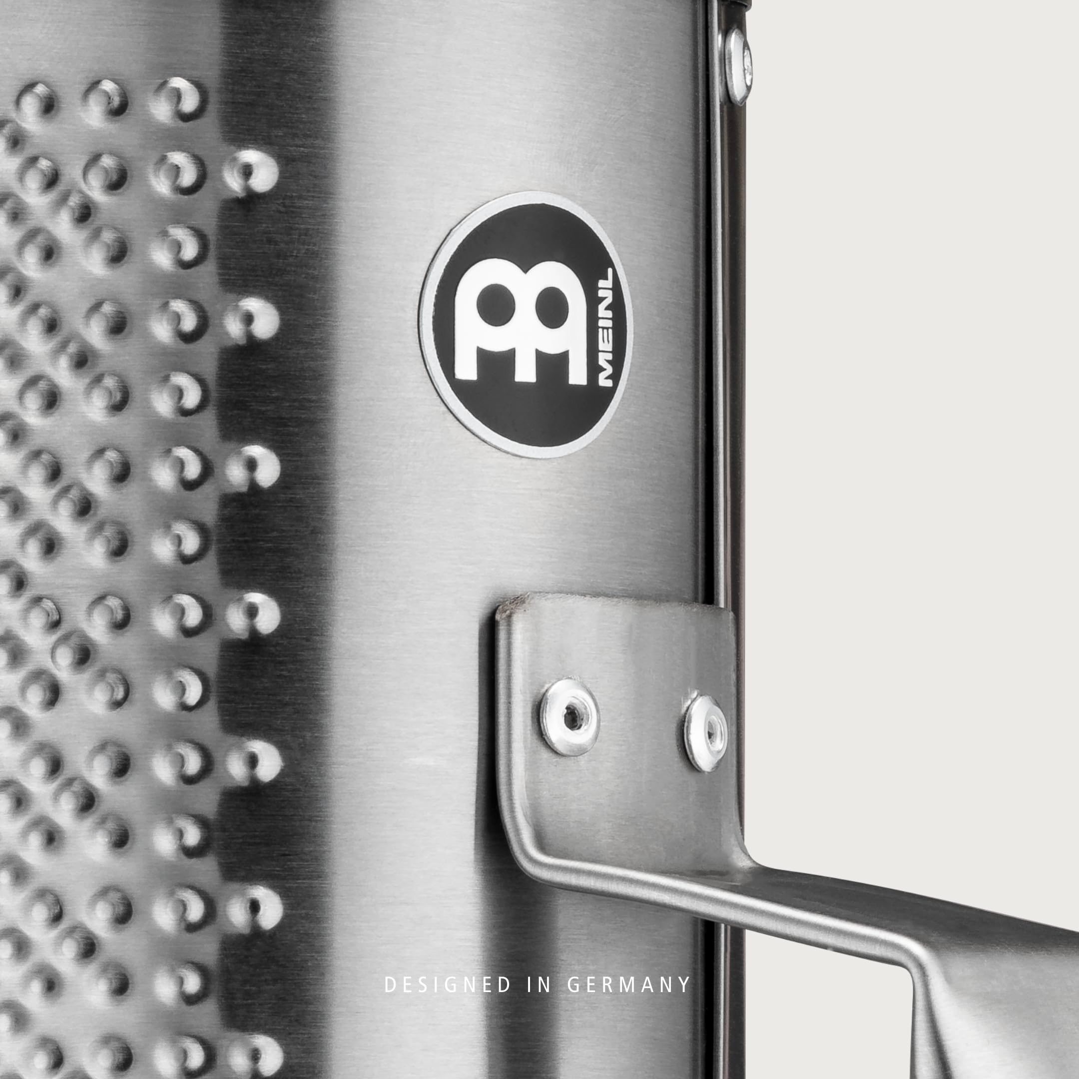 MEINL Percussion Merenge Güira - Maracas, tamaño mediano, acero cepillado y rascadores ABS